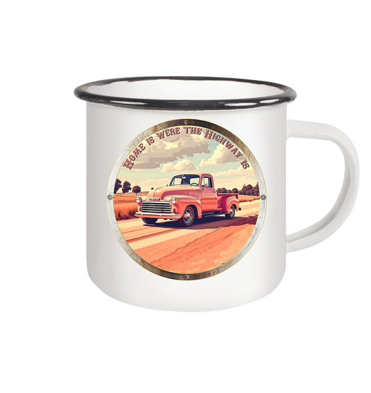 HighwayPlace 11 - Emaille Tasse (Black)