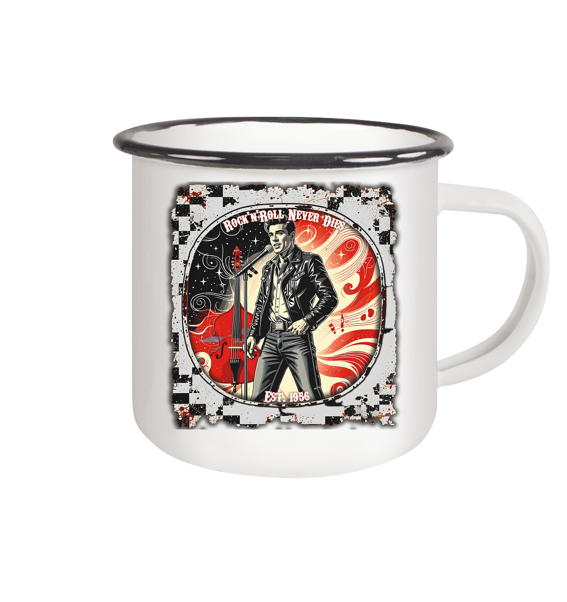 Rock´n Roll 5 - Emaille Tasse (Black)