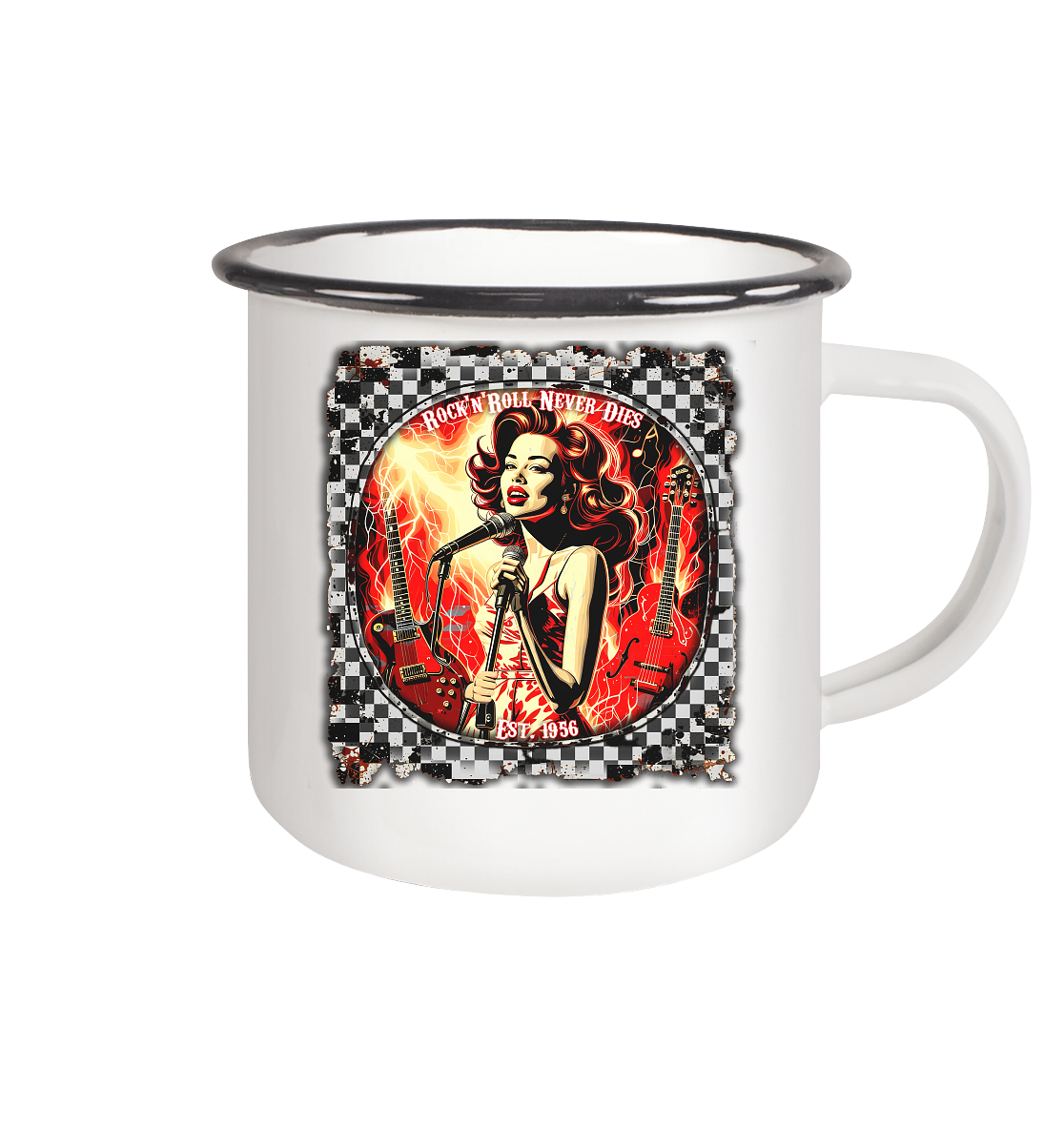 Rock´n Roll 3 - Emaille Tasse (Black)