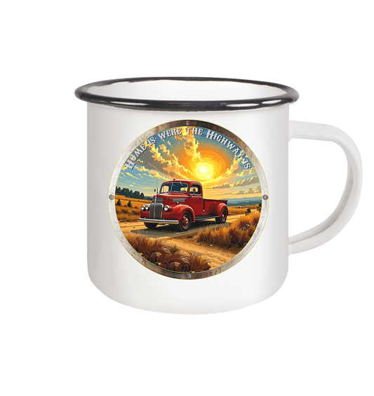 HighwayPlace 6 - Emaille Tasse (Black)