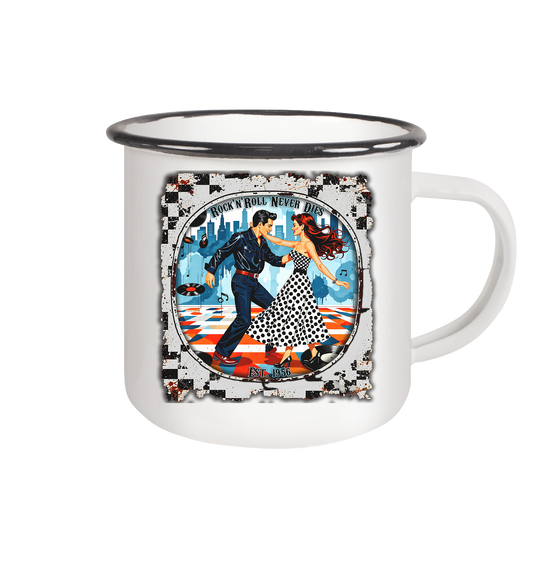 Rock´n Roll 12 - Emaille Tasse (Black)