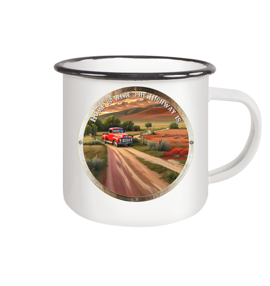 HighwayPlace 8 - Emaille Tasse (Black)