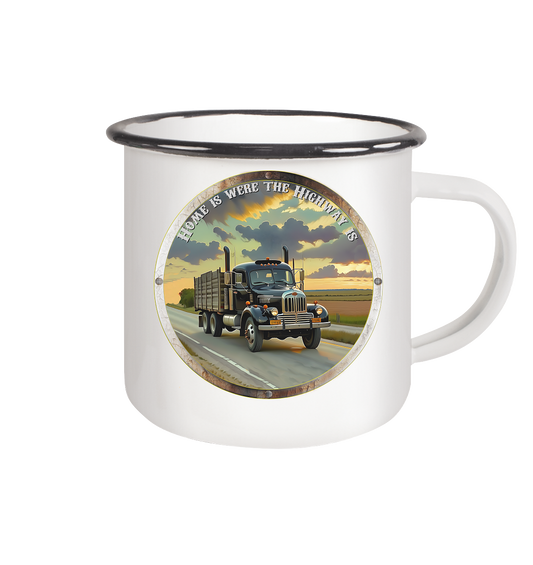 HighwayPlace 10 - Emaille Tasse (Black)