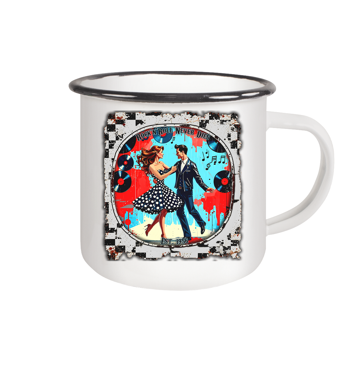 Rock´n Roll 11 - Emaille Tasse (Black)