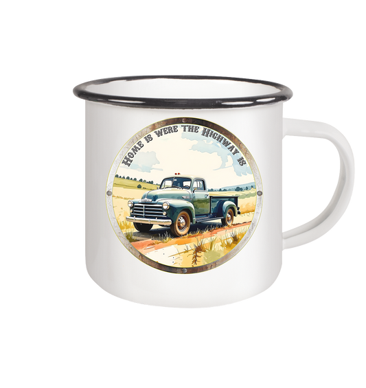 HighwayPlace 5 - Emaille Tasse (Black)