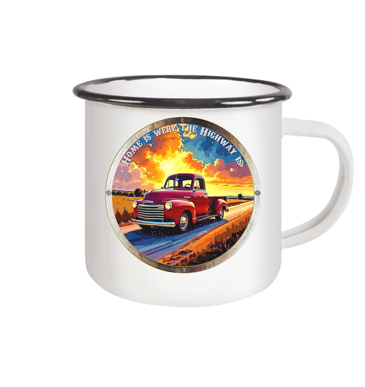 HighwayPlace 4 - Emaille Tasse (Black)