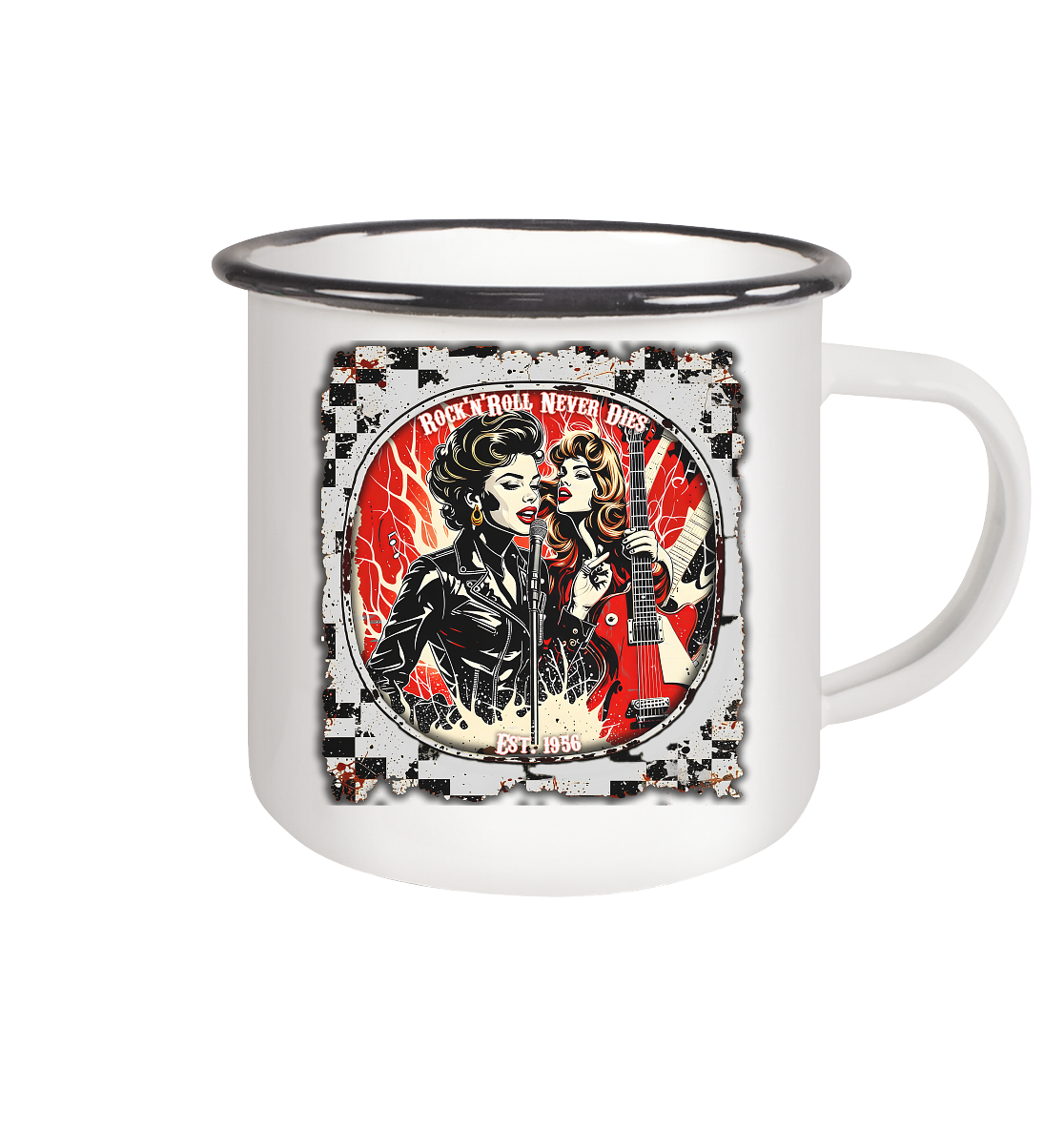 Rock´n Roll 4 - Emaille Tasse (Black)