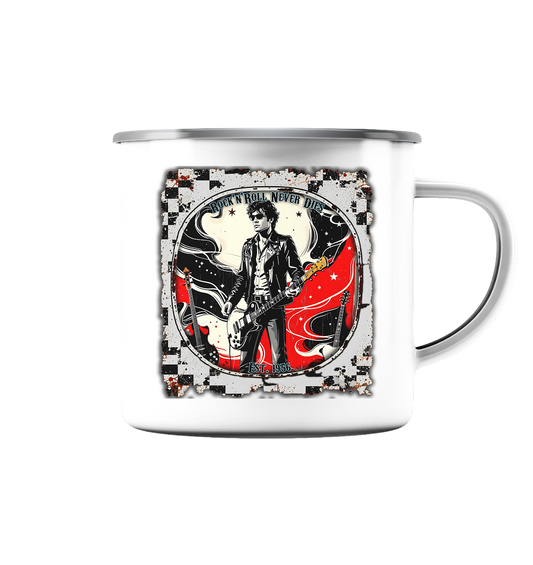 Rock´n Roll 1 - Emaille Tasse (Silber)