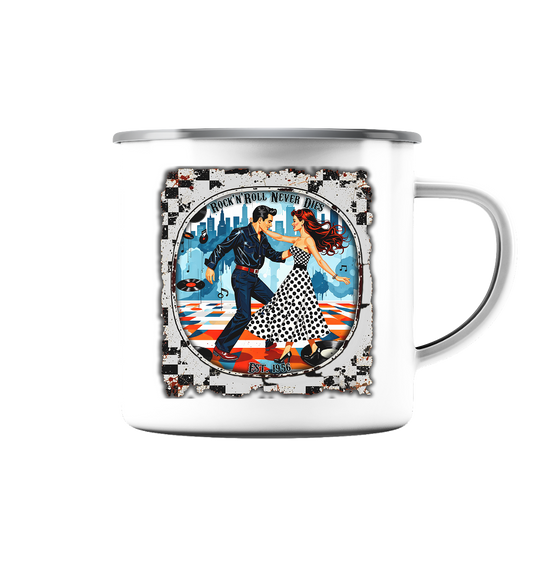 Rock´n Roll 12 - Emaille Tasse (Silber)