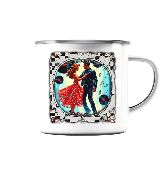 Rock´n Roll 10 - Emaille Tasse (Silber)