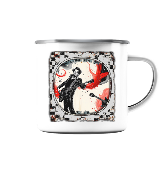 Rock´n Roll 7 - Emaille Tasse (Silber)