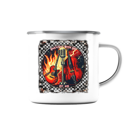 Rock´n Roll 2 - Emaille Tasse (Silber)