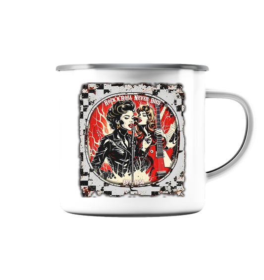 Rock´n Roll 4 - Emaille Tasse (Silber)