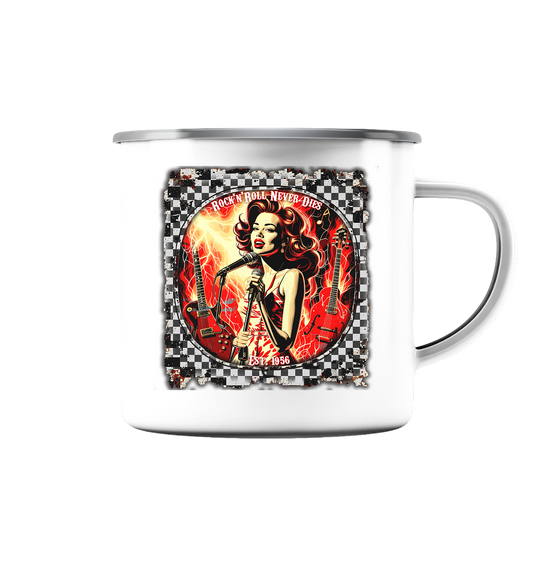 Rock´n Roll 3 - Emaille Tasse (Silber)