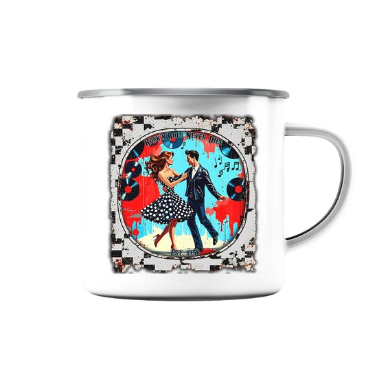 Rock´n Roll 11 - Emaille Tasse (Silber)