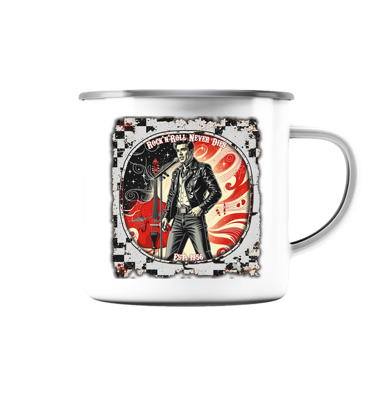 Rock´n Roll 5 - Emaille Tasse (Silber)