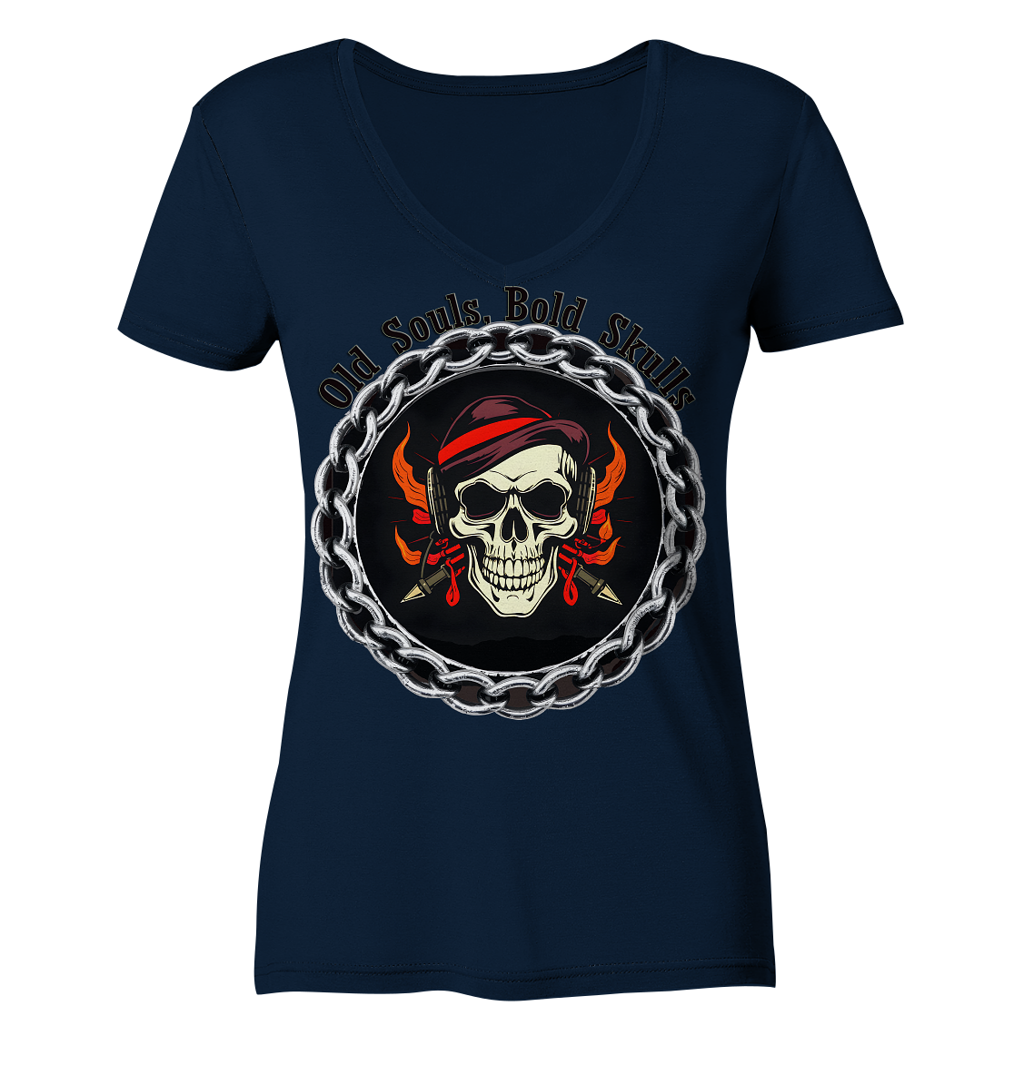 Skull7 - Ladies V-Neck Shirt