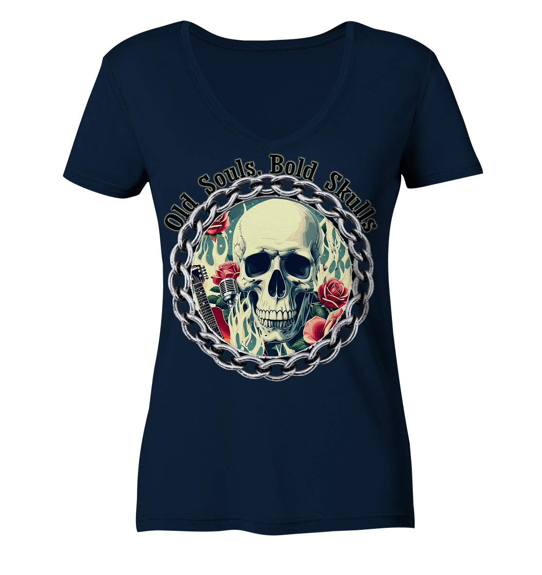 Skull2 - Ladies V-Neck Shirt