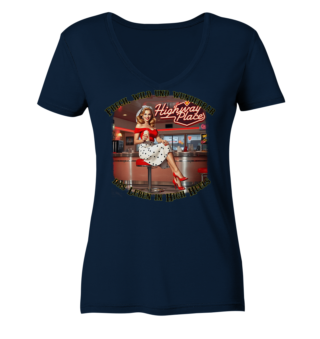 Pinup 2 - Ladies V-Neck Shirt