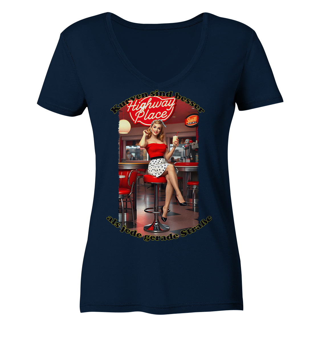 Pinup 3 - Ladies V-Neck Shirt