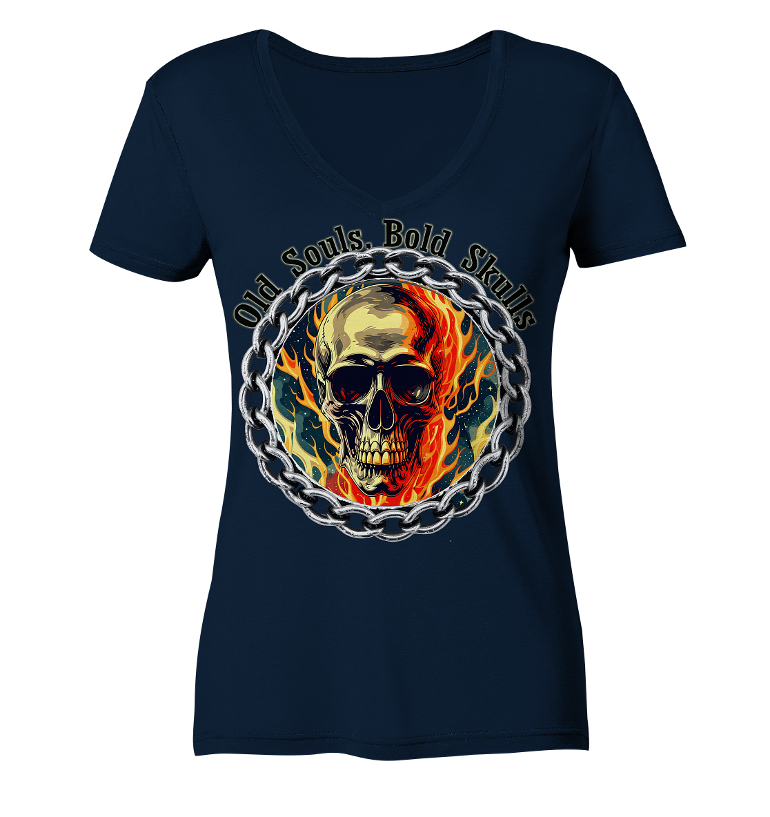 Skull3 - Ladies V-Neck Shirt