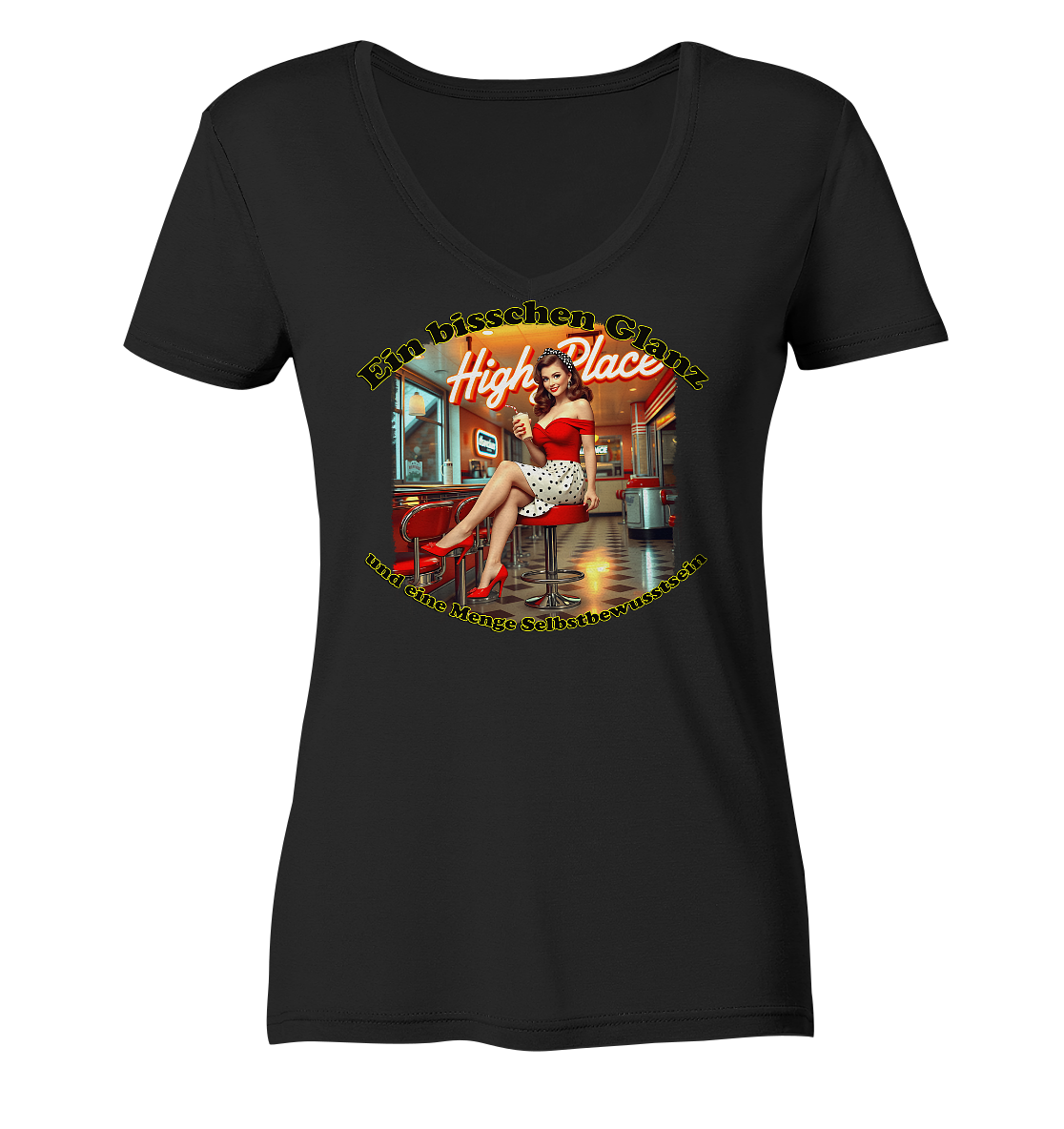 Pinup 5 - Ladies V-Neck Shirt