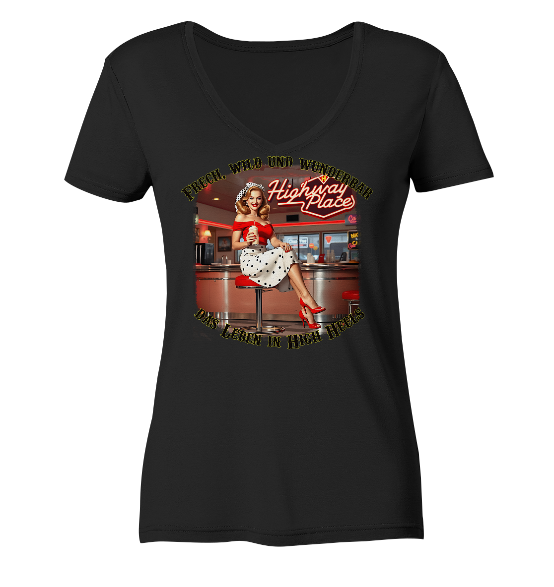 Pinup 2 - Ladies V-Neck Shirt