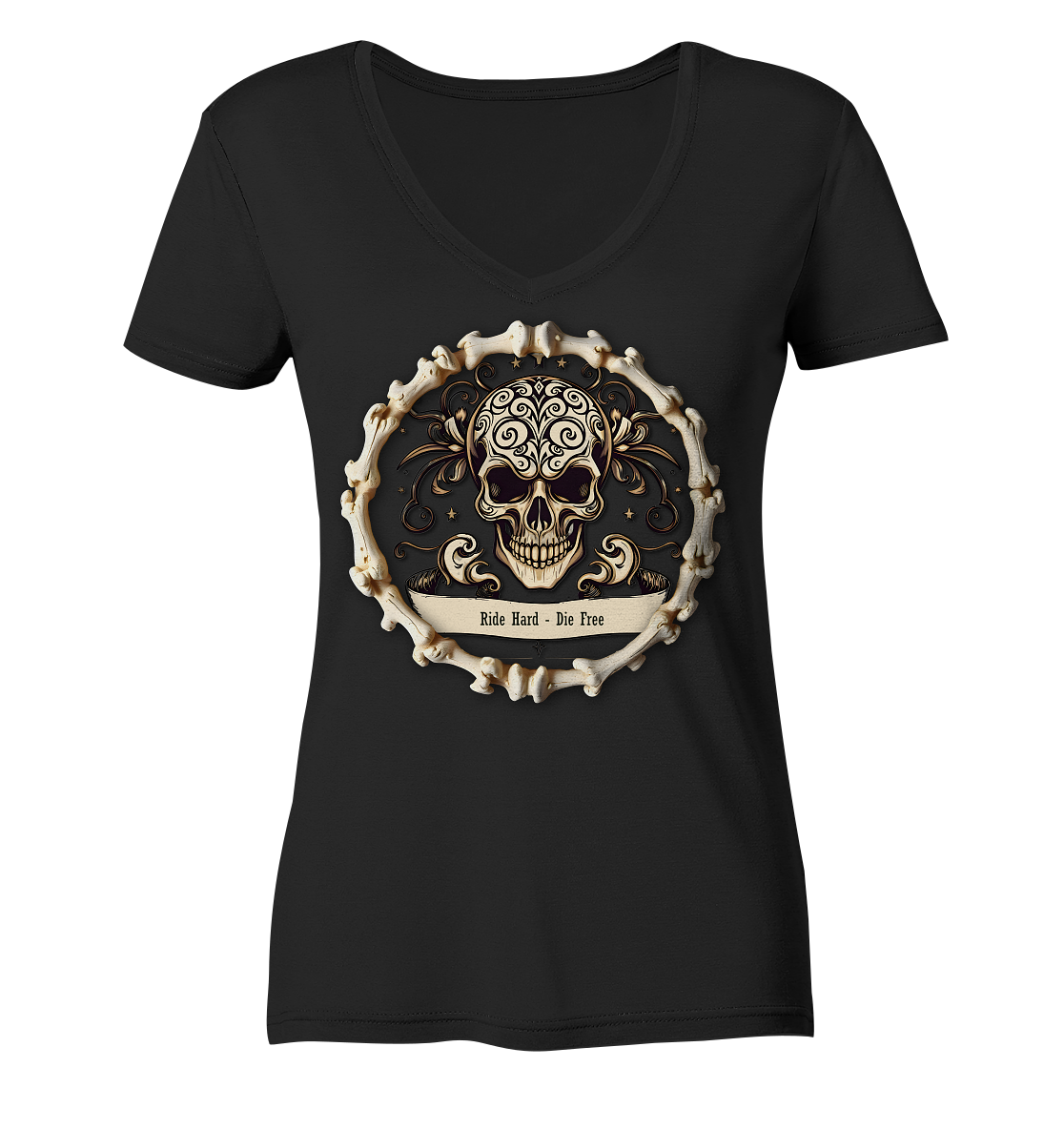 New Deathhead4 - Ladies V-Neck Shirt