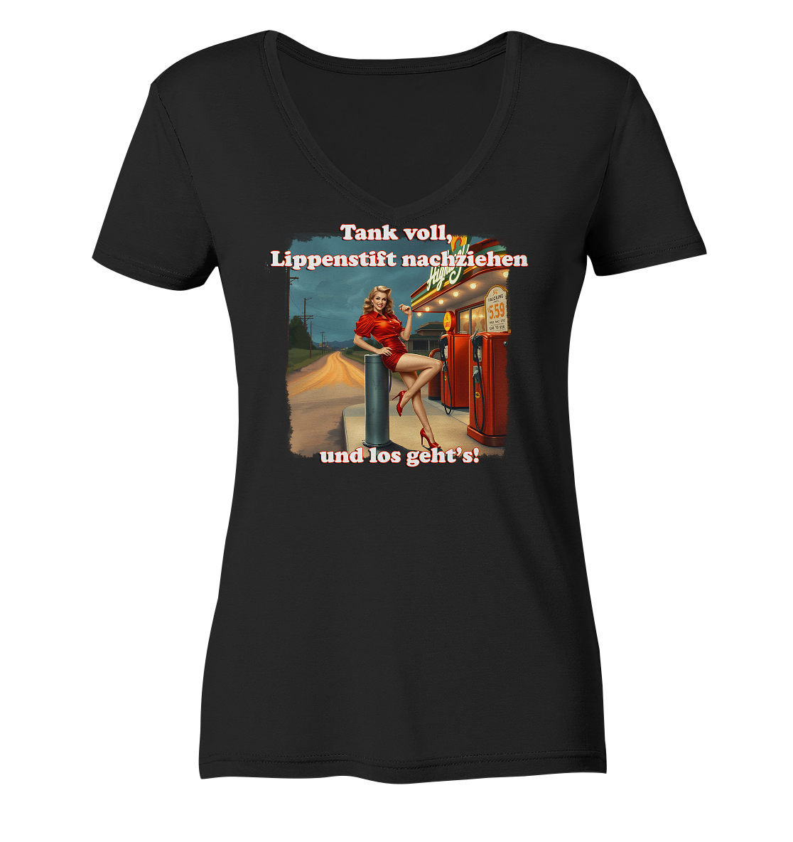 Pinup 7 - Ladies V-Neck Shirt