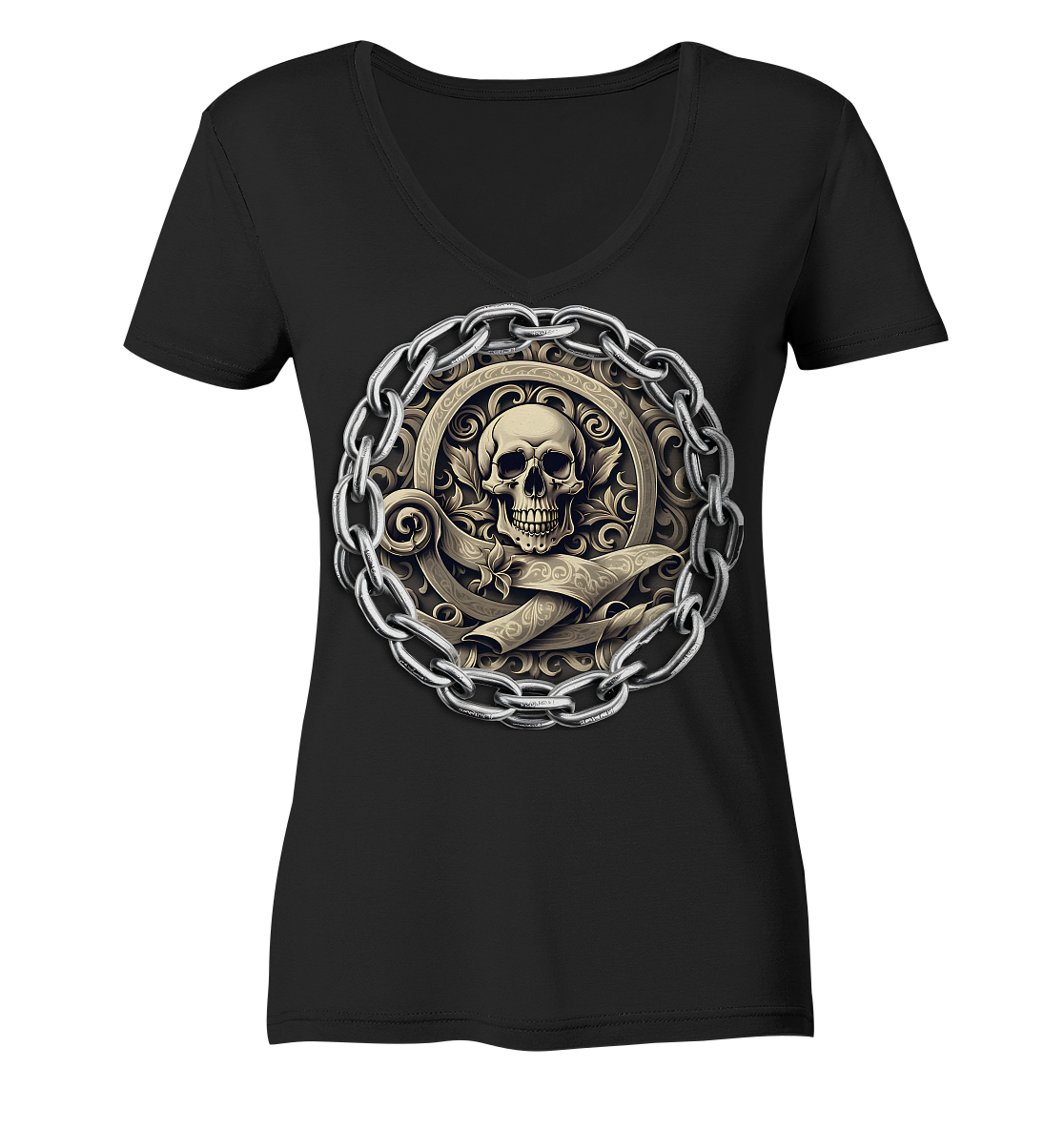 New Deathhead2 - Ladies V-Neck Shirt