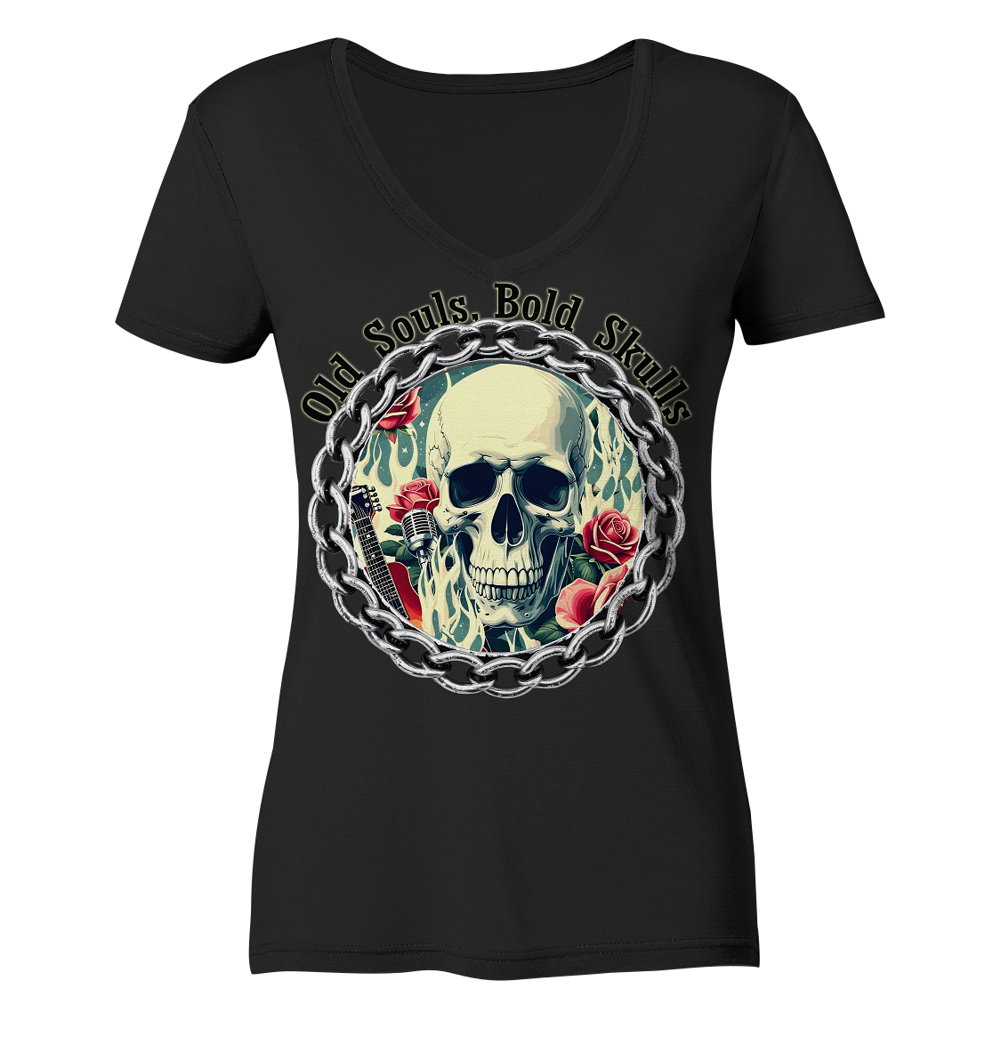 Skull2 - Ladies V-Neck Shirt