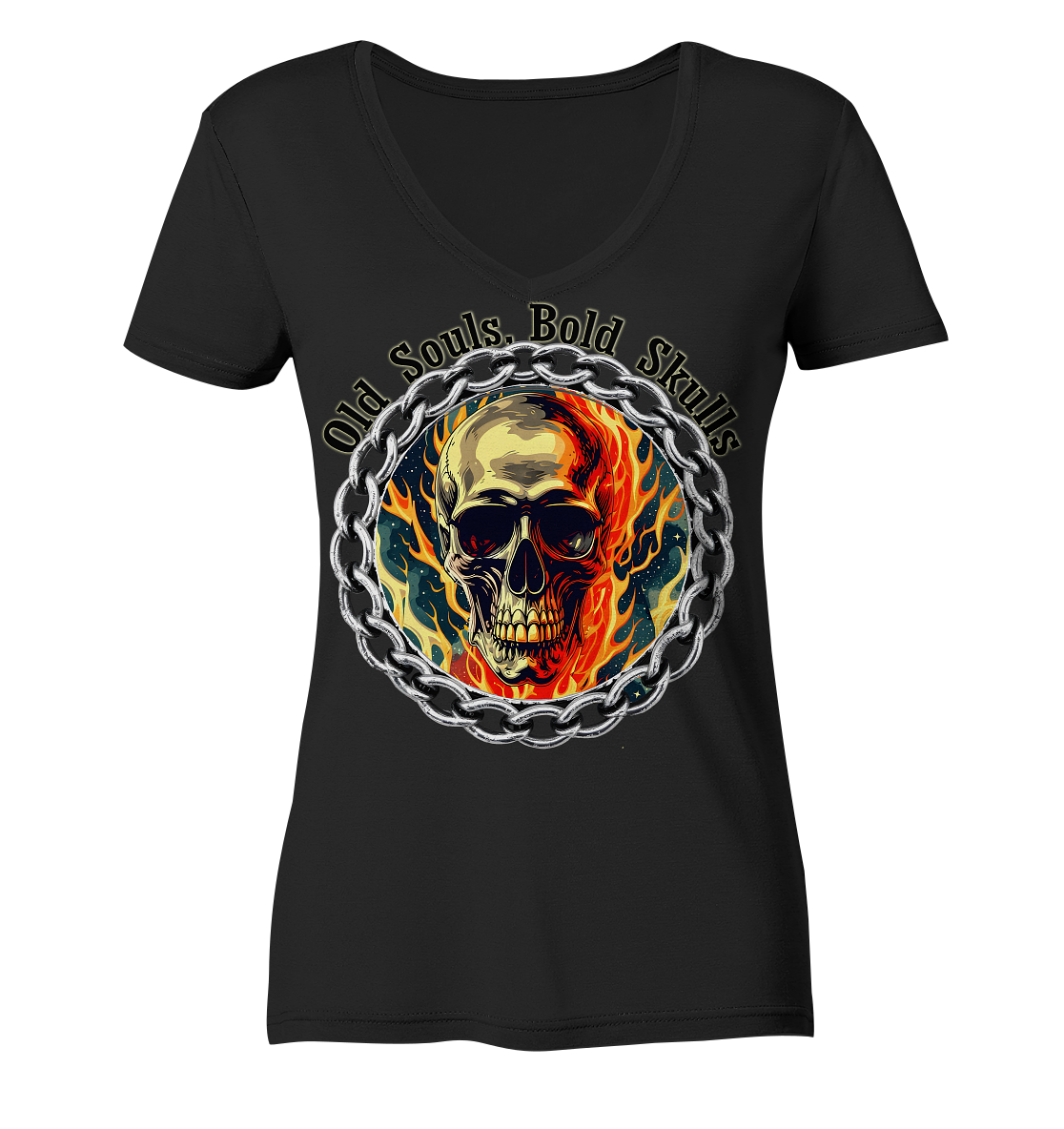 Skull3 - Ladies V-Neck Shirt