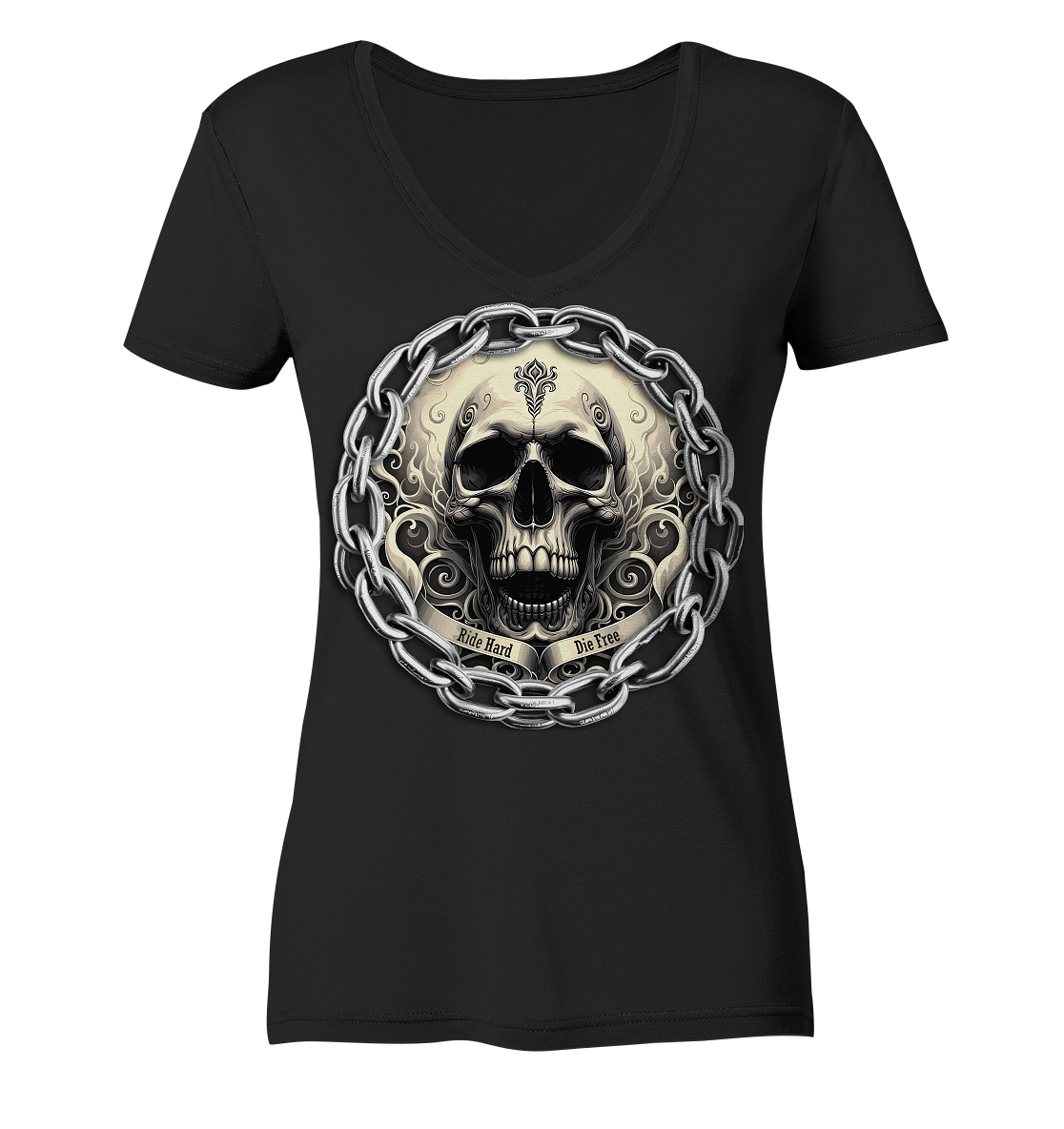 New Deathhead3 - Ladies V-Neck Shirt