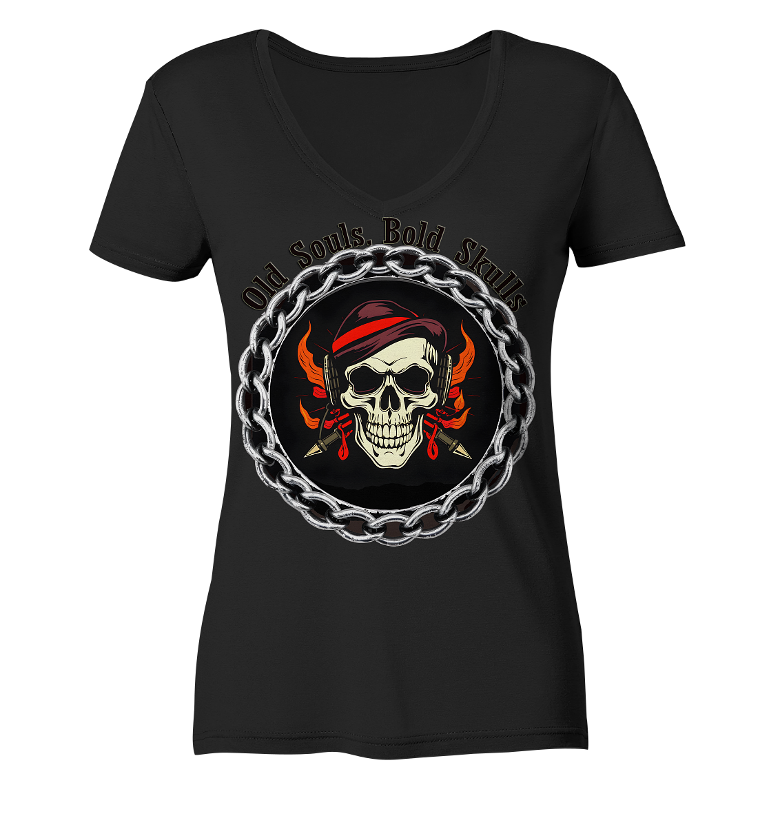 Skull7 - Ladies V-Neck Shirt