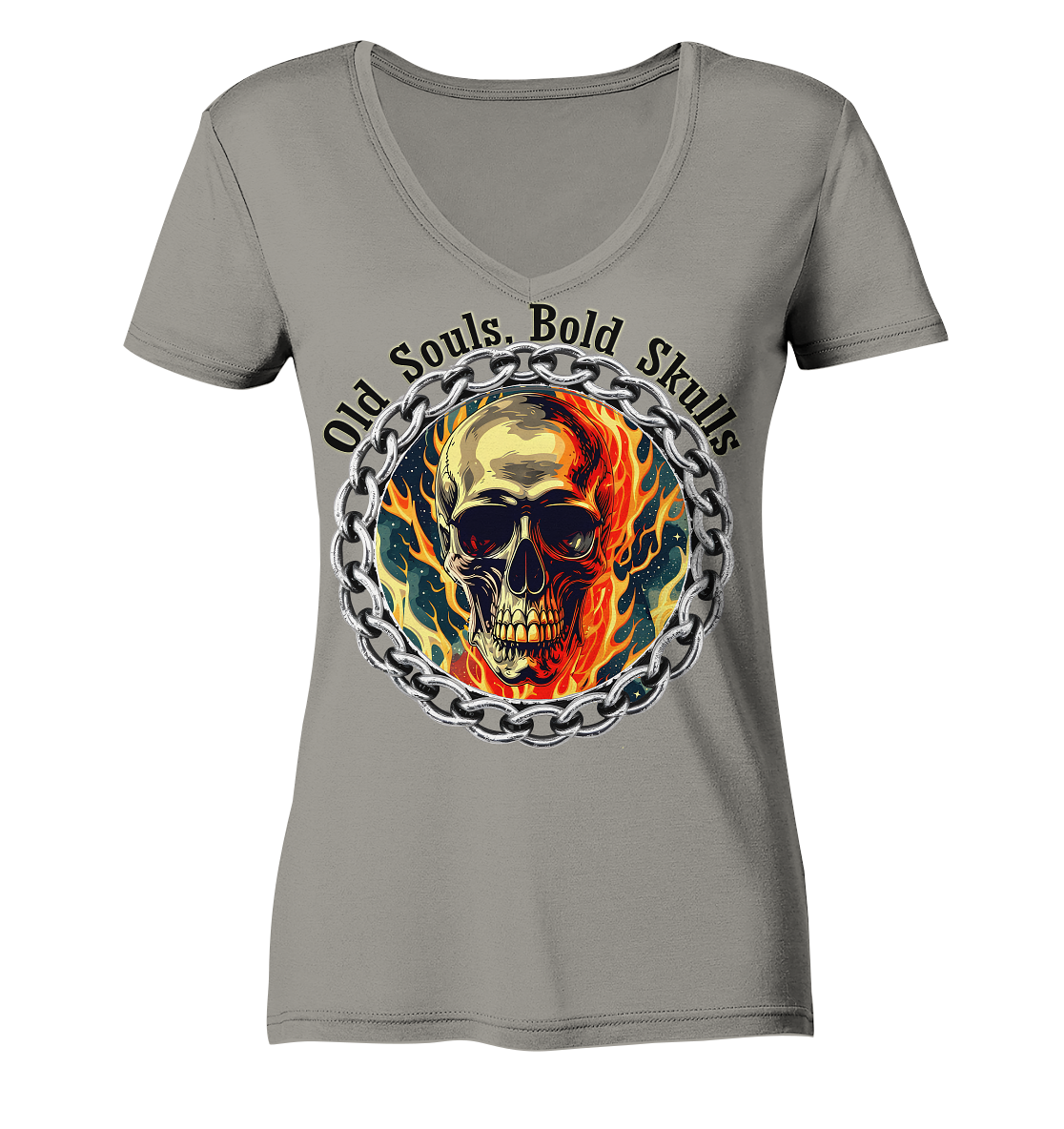 Skull3 - Ladies V-Neck Shirt