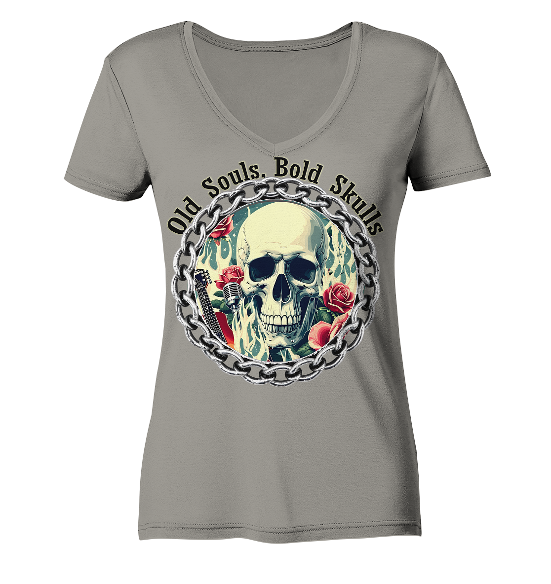 Skull2 - Ladies V-Neck Shirt