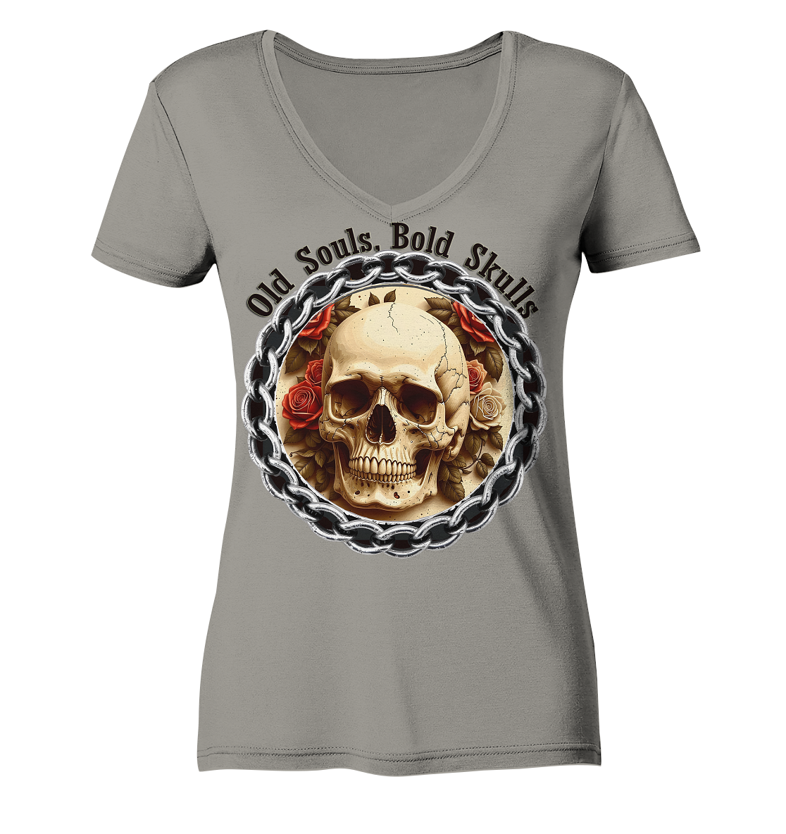 Skull8 - Ladies V-Neck Shirt