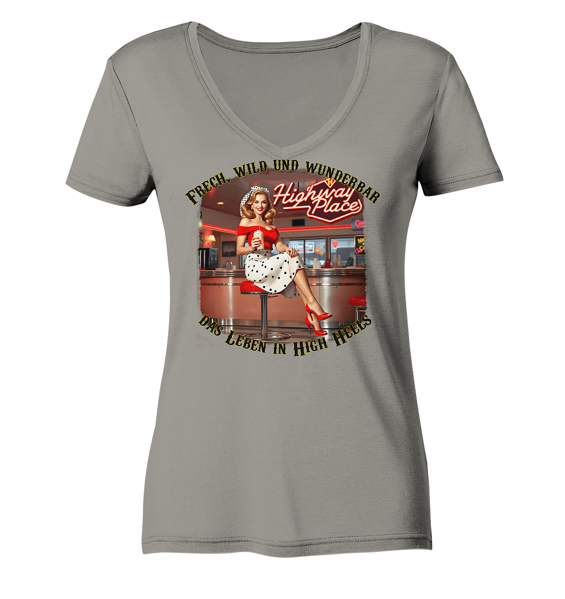 Pinup 2 - Ladies V-Neck Shirt