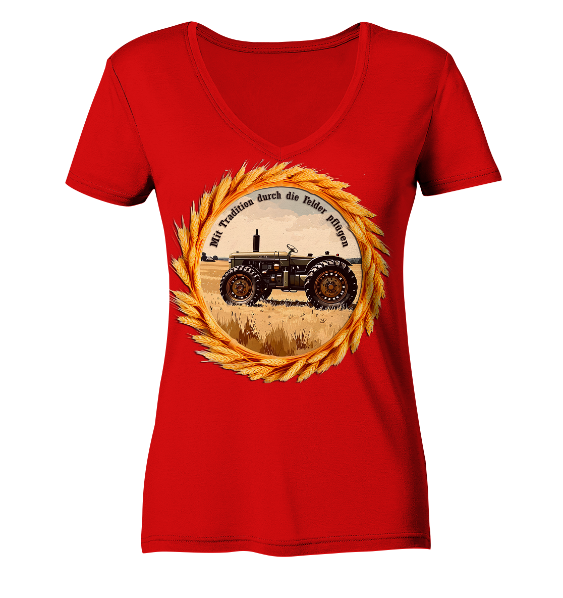 Traktor1 - Ladies V-Neck Shirt