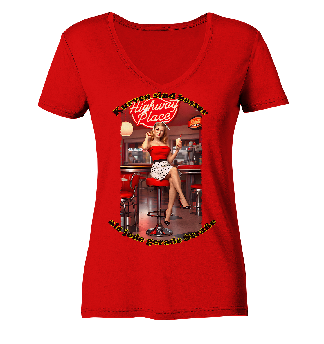 Pinup 3 - Ladies V-Neck Shirt