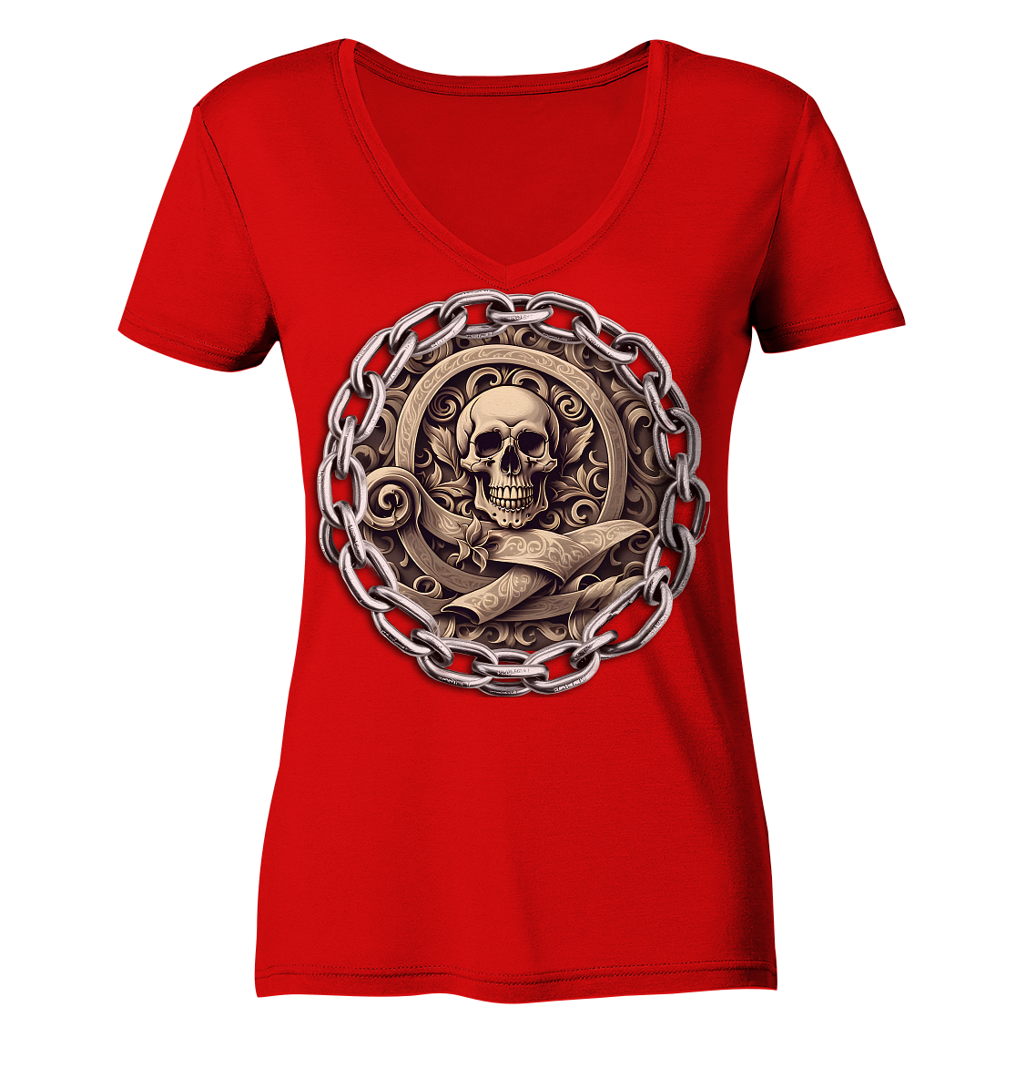 New Deathhead2 - Ladies V-Neck Shirt