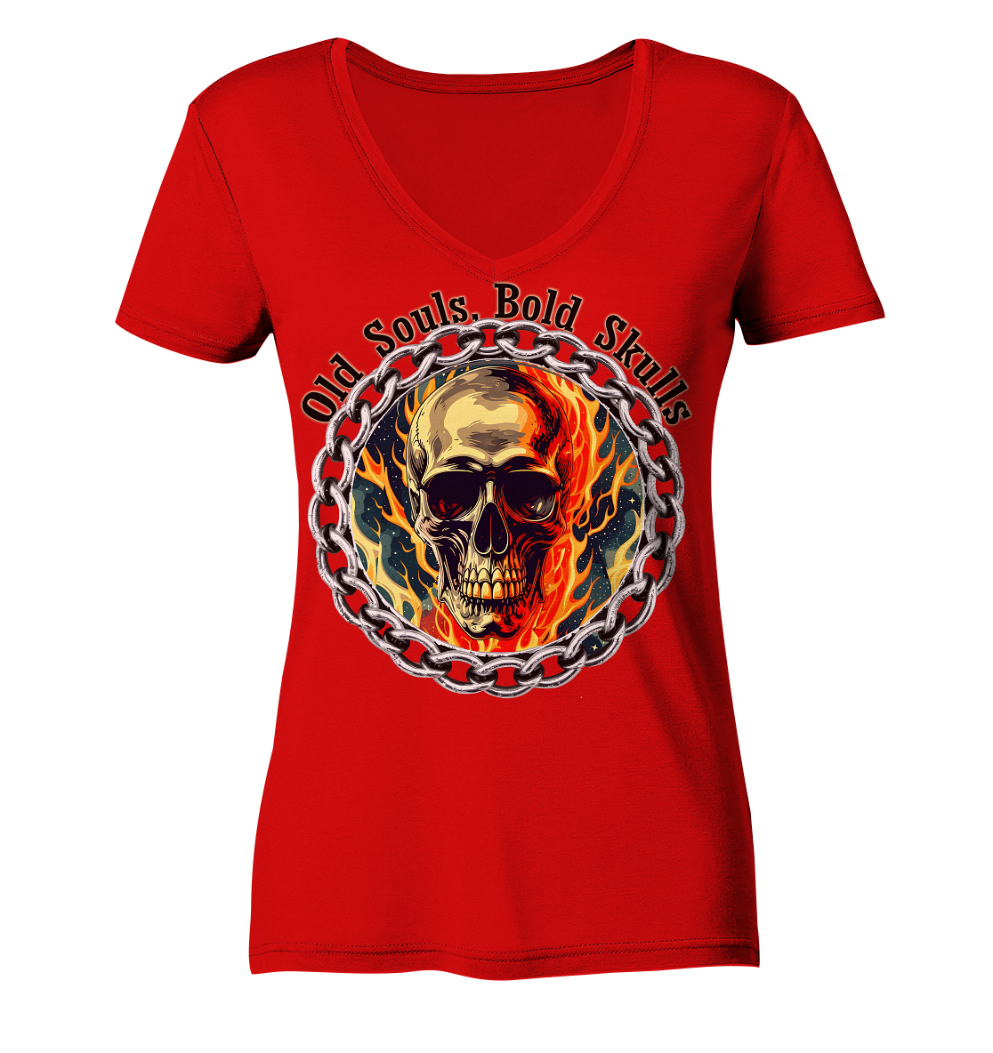 Skull3 - Ladies V-Neck Shirt