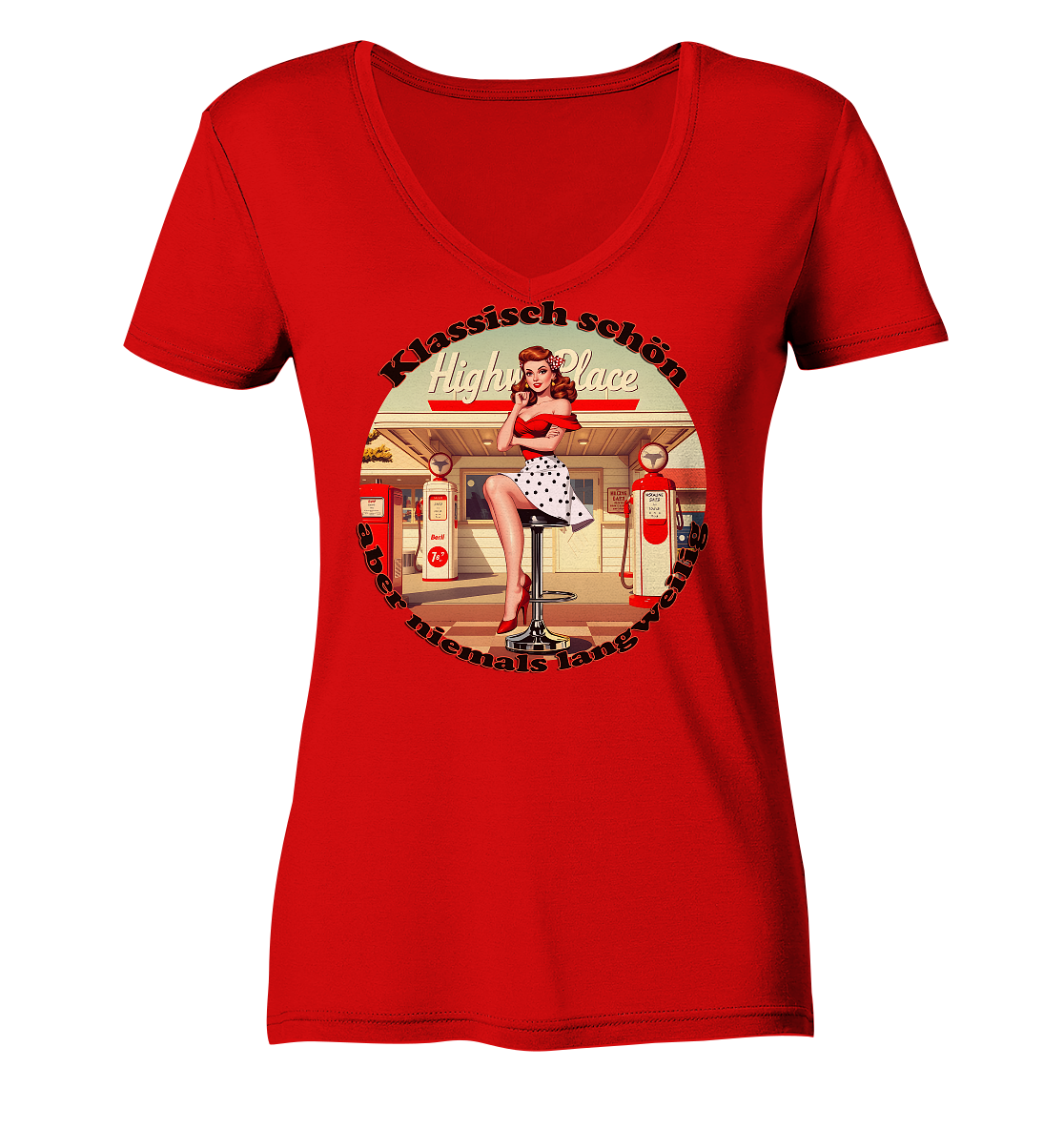 Pinup 9 - Ladies V-Neck Shirt