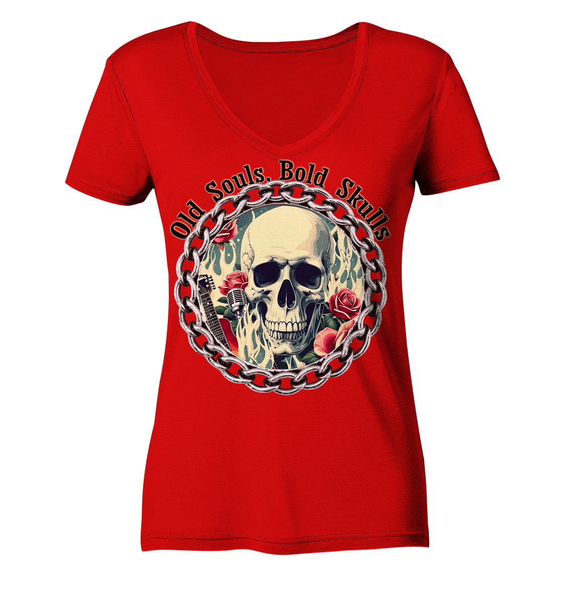 Skull2 - Ladies V-Neck Shirt