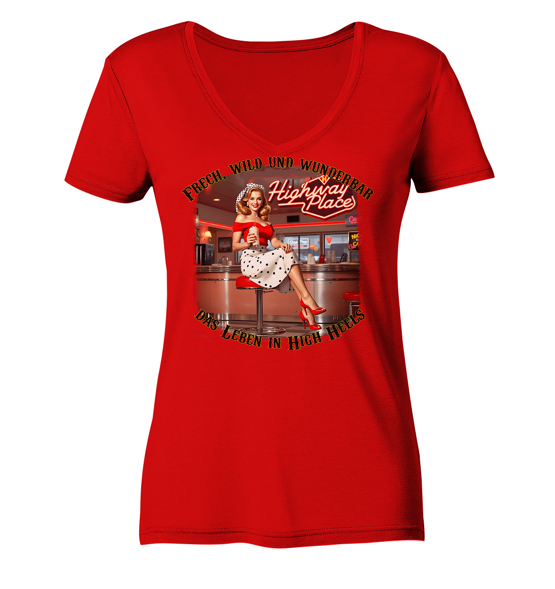 Pinup 2 - Ladies V-Neck Shirt