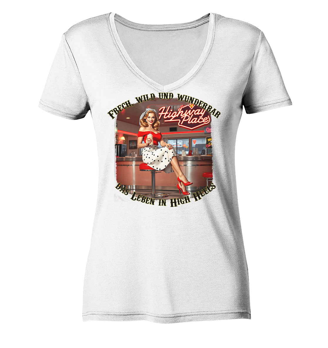 Pinup 2 - Ladies V-Neck Shirt