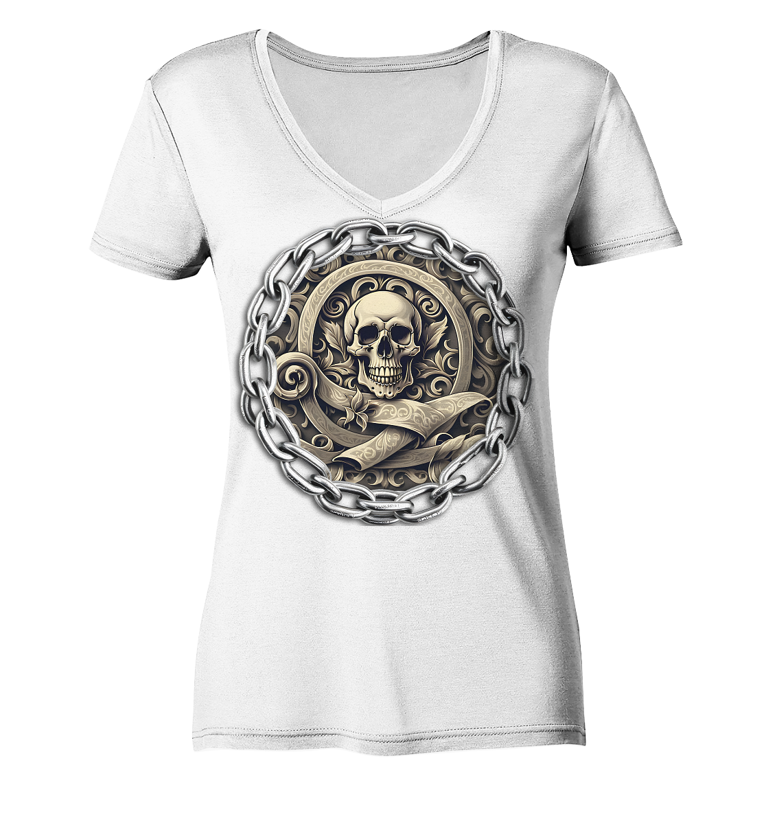 New Deathhead2 - Ladies V-Neck Shirt