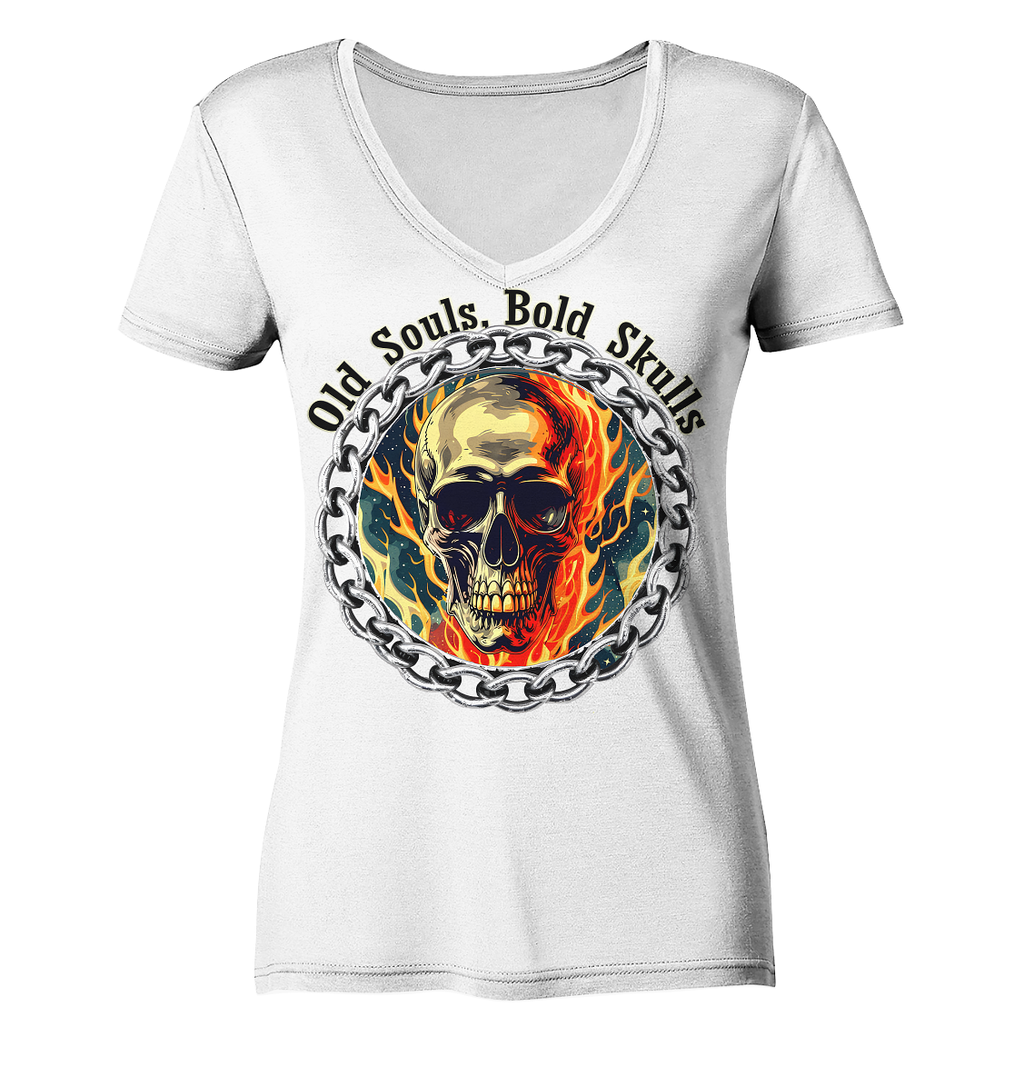 Skull3 - Ladies V-Neck Shirt