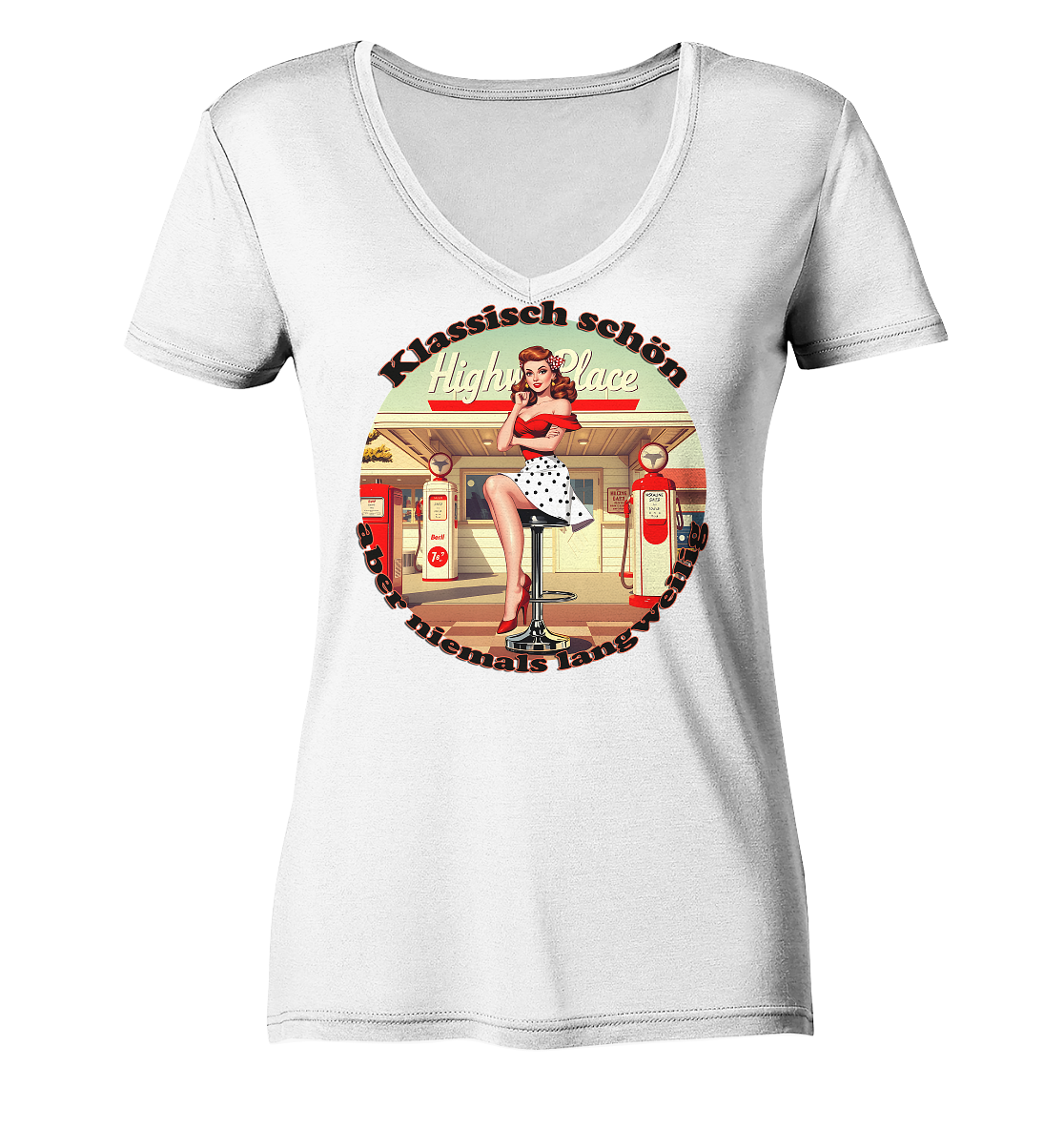 Pinup 9 - Ladies V-Neck Shirt