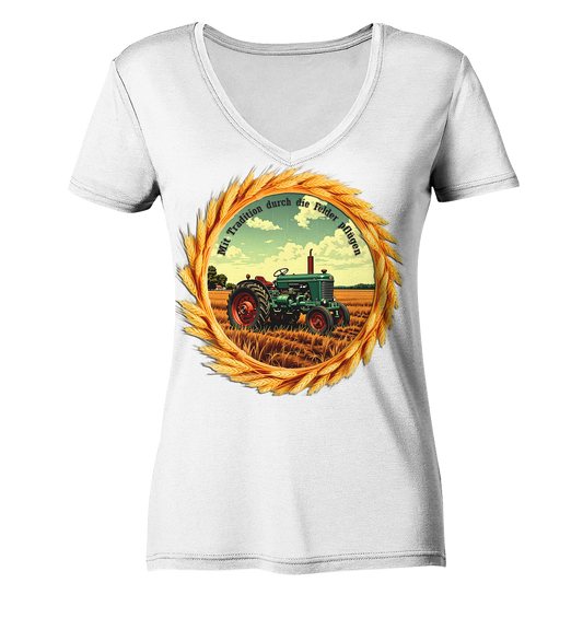 Traktor4 - Ladies V-Neck Shirt